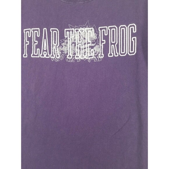 TCU Horned Frogs Mens Shirt Purple Small S  Short Sleeve Fear the Frog Graphic - Picture 2 of 10
